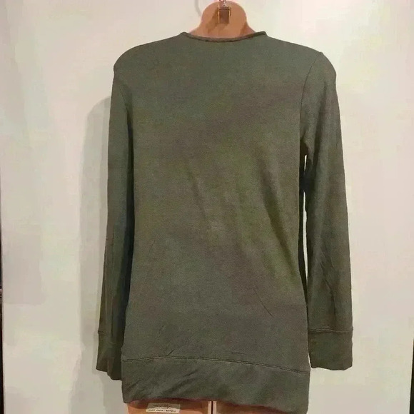 NWT Market & Spruce Olive Estoria French Terry Pocket Knit Long-Sleeve Top - Picture 3 of 11